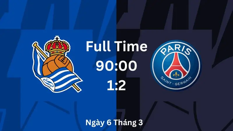 Thevang TV
Dự đoán tỷ số: Real Sociedad 1-2 Paris Saint-Germain