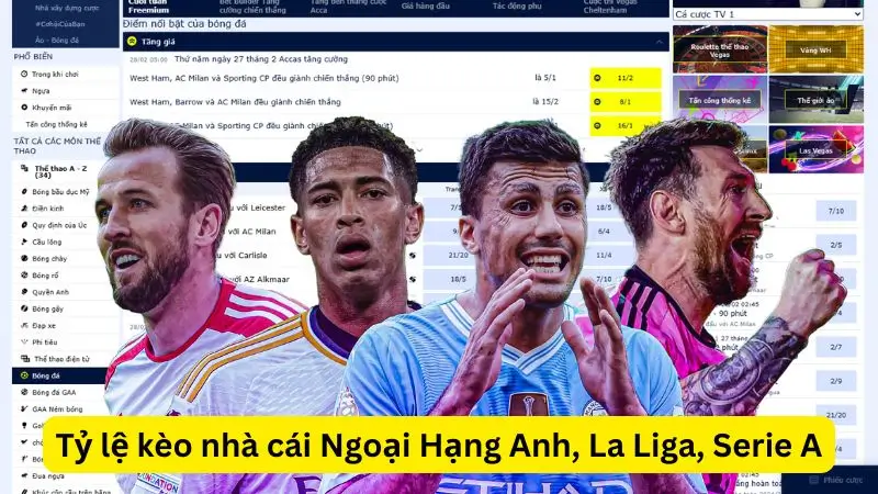 Thevang TV Tỷ Lệ Kèo Nhà Cái Ngoại Hạng Anh, La Liga, Serie A